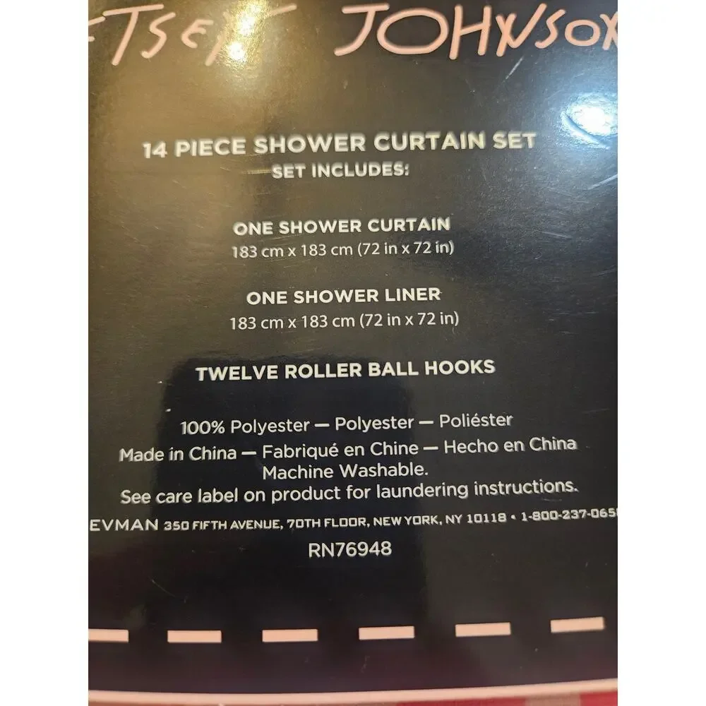 Betsey Johnson 14 piece shower curtain set pink with bows ribbons NWT liner
